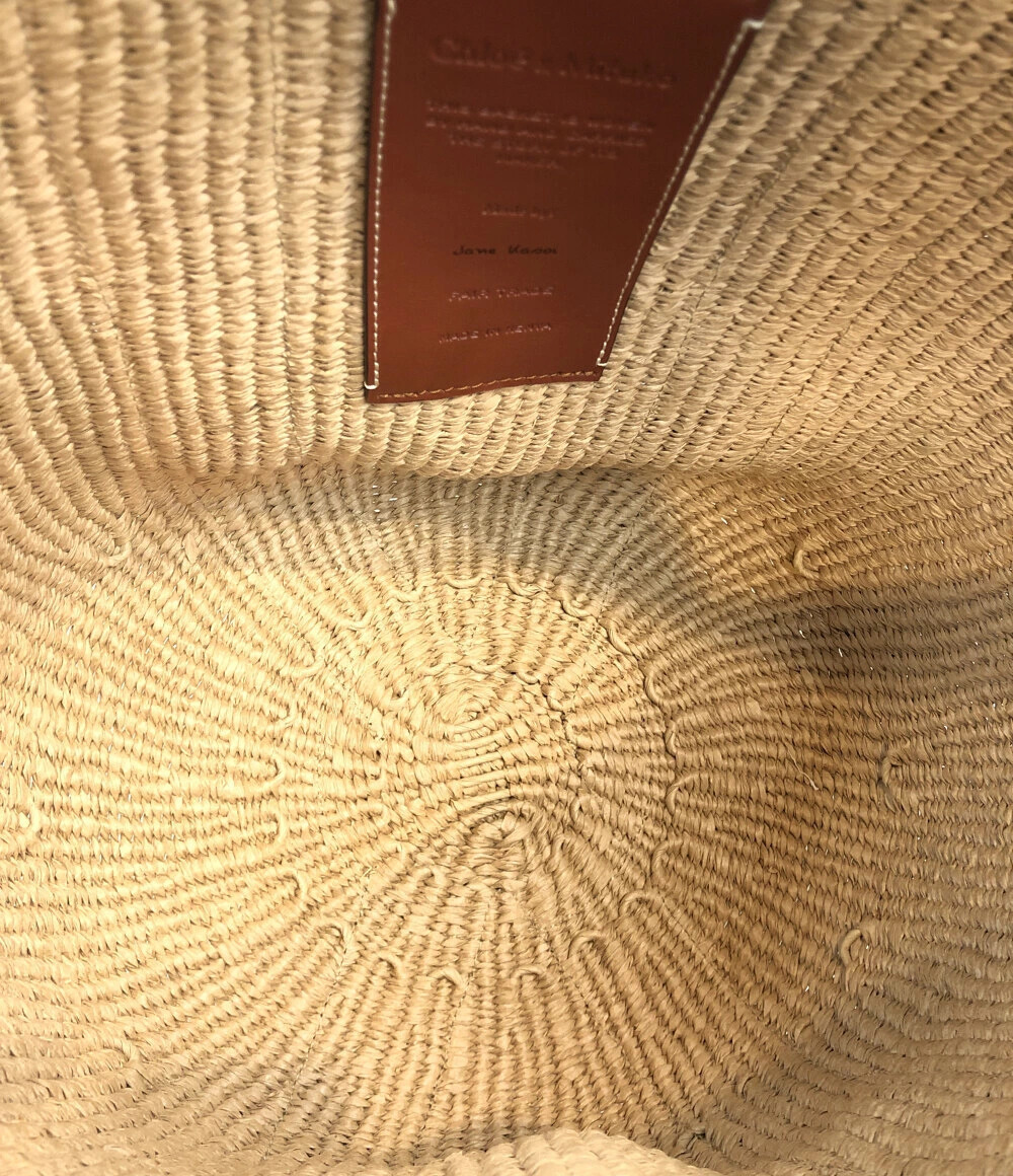 Chloe Mifuko Woody Basket Tote Woven Straw Body Tan - Picture 3 of 4